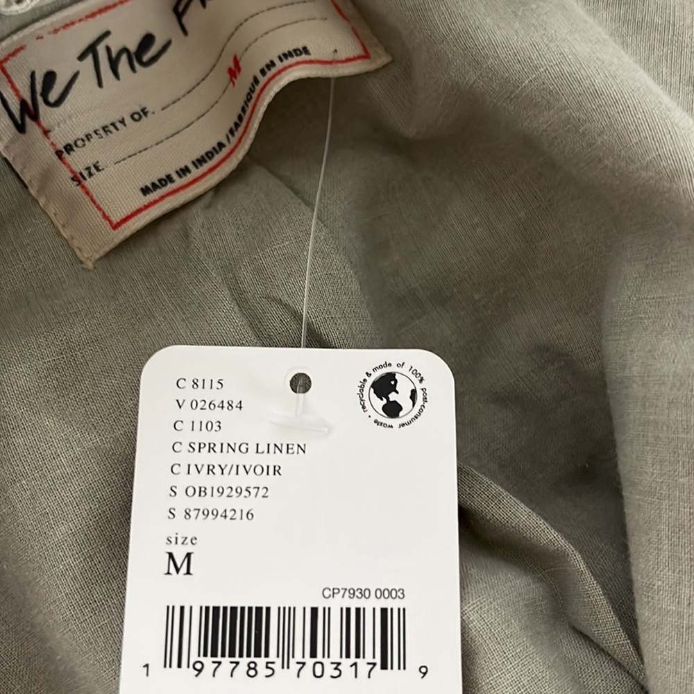 Free People We the Free Suzy Linen Jacket Spring Linen Brand New Size Medium NWT - Picture 12 of 13